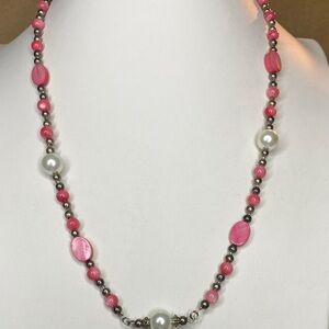 5for$15 Pink Beaded Pearl Accent Necklace - Women Jewelry